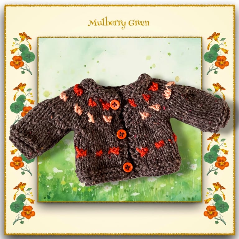 Chocolate and Orange Bobbly Cardigan 