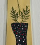 Handmade bookmark. Double sided, original artwork .floral design 