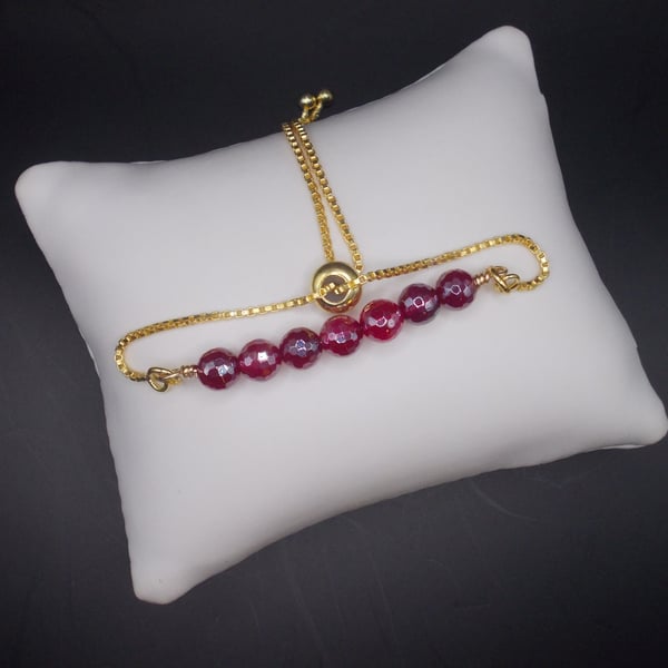 Red agate slider bracelet