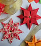 Two Origami Christmas Stars: Hanging Decorations (Red)  - Image 3