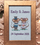 Personalised Wedding Mice Cross Stitch – Framed Keepsake - Image 2