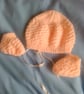 Moss Stitch Bonnet and Booties for Baby, Prem Sizes Available, Custom Make - Image 6