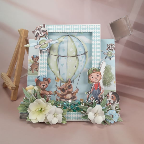 Handmade Easel Card with Shaker (83) - Children's Card