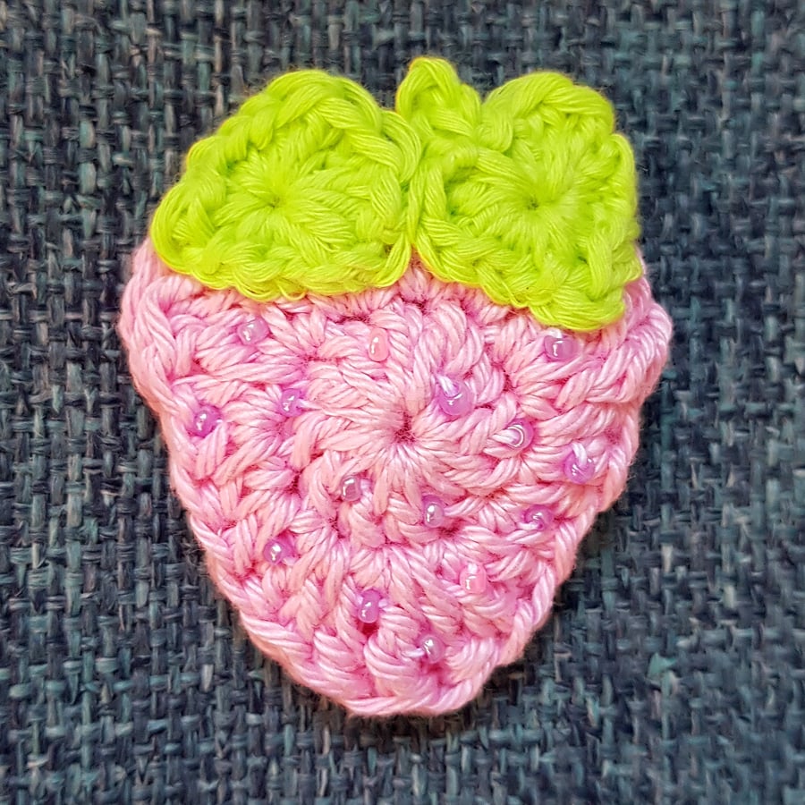 Pastel Pink Strawberry Brooch