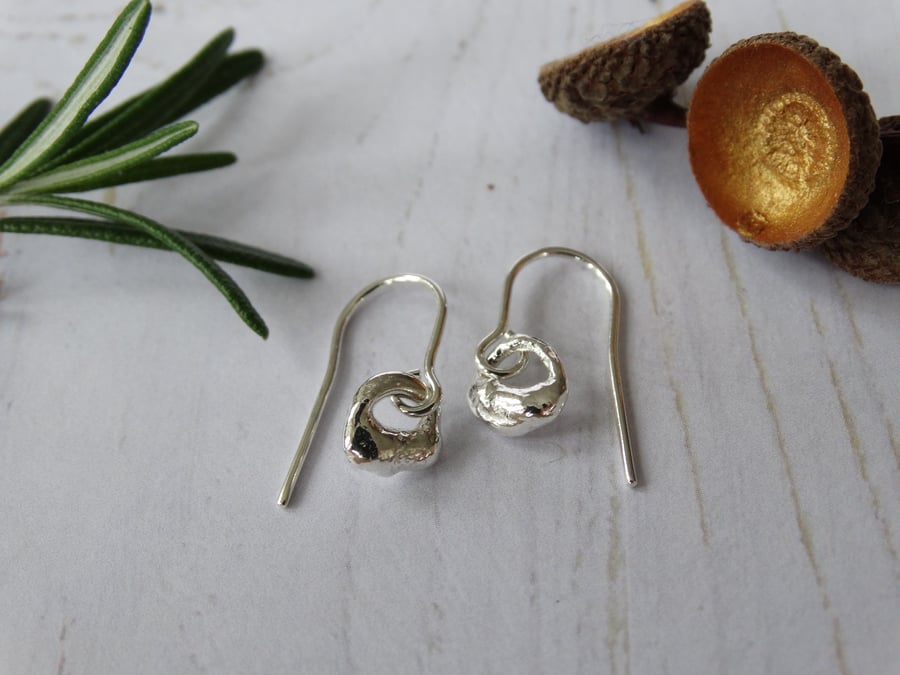 Artefact charm drop earrings in recycled silver