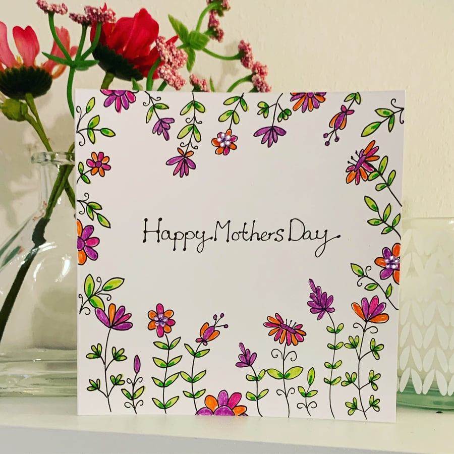 Hand drawn Mothers Day Card 