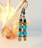 Hematite And Turquoise Earrings - Handmade In Devon - Seconds Sunday - Image 2