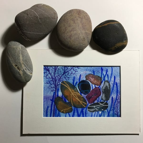 7 Undersea Pebbles original painting 