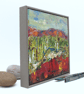 An original mixed media encaustic landscape - framed wax and oil painting - Image 5