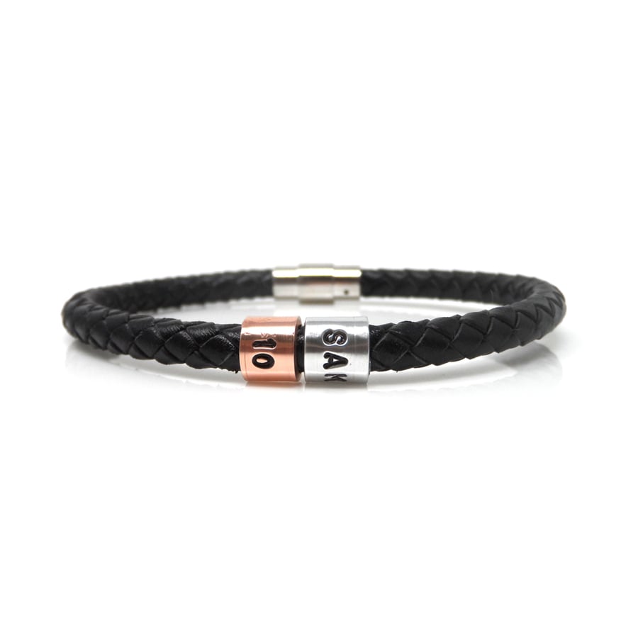 10th Birthday Personalised Leather Bracelet – Gift Boxed - Free Delivery
