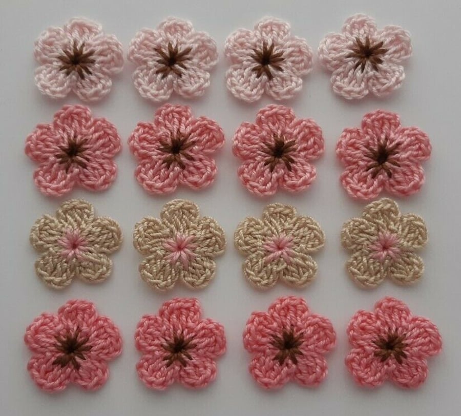 16 Cherry blossom Flowers - Crafts - Embellishments- Cardmaking