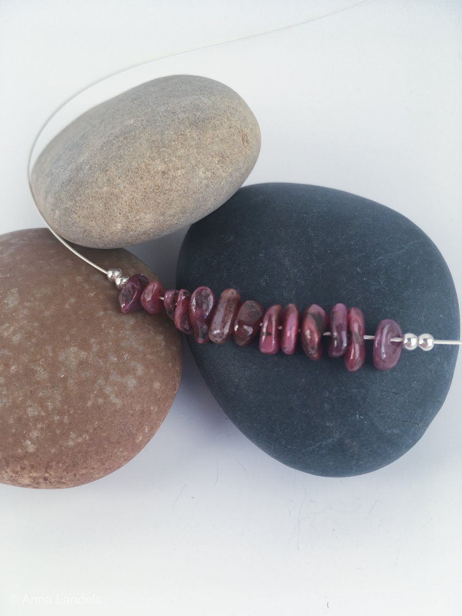 Ruby choker style necklace - made in Scotland. 