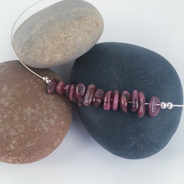 Ruby choker style necklace - made in Scotland. 