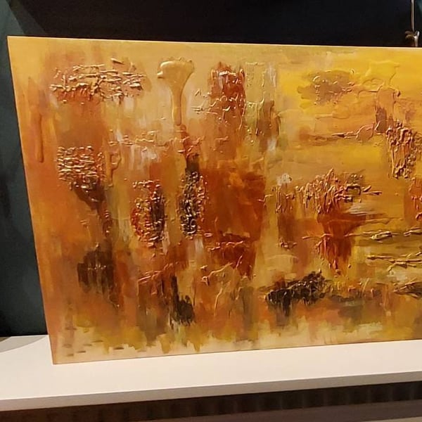 Into the abyss - original abstract acrylic emotional painting on canvas board