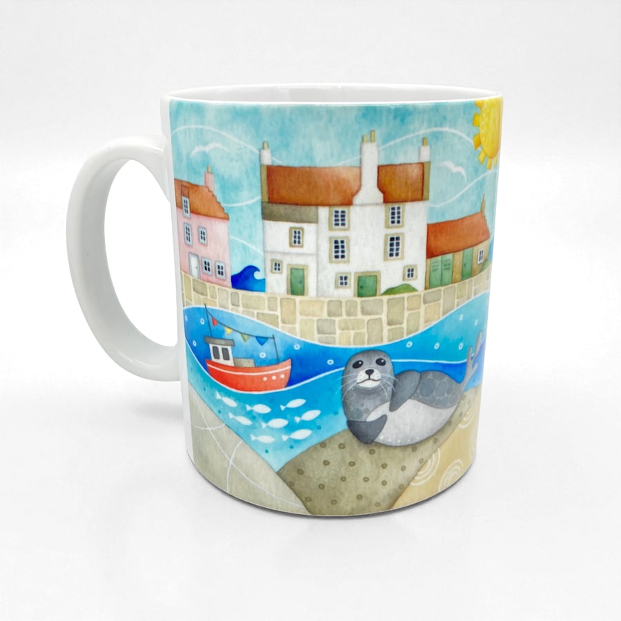 Seal Mug - Seaside Watercolour Artist. Nautical Coastal Kitchen Decor Gift