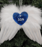 Personalised Glitter Hanging White Feather Angel Wings, Angel wings tree decor - Image 2