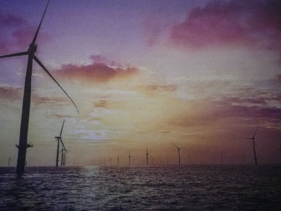 The Windfarm,, A4 unframed , mounted, free hook & easel, Ref 3961free shipping