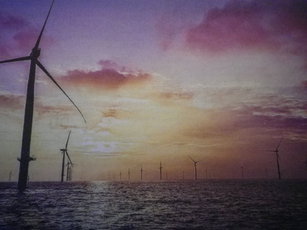 The Windfarm,, A4 unframed , mounted, free hook & easel, Ref 3961free shipping