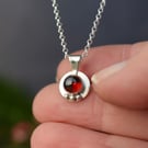Sterling Silver and Garnet Gemstone Pendant Necklace