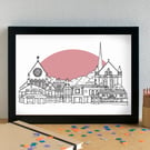 Orrell Park Liverpool Skyline Art Print
