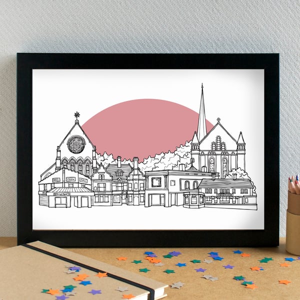 Orrell Park Liverpool Skyline Art Print