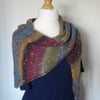 Knitted Scarf, Northern Lights Scarf, Cosy Wrap, Shawl, Stole, Triangle Wrap