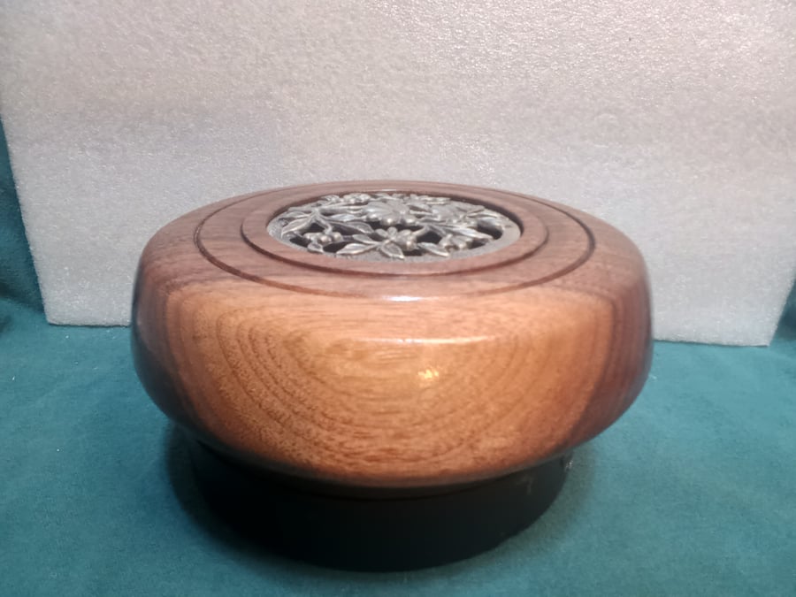 Handmade Walnut pot pourri or trinkets keepsake box, Ideal Mothers day gift .