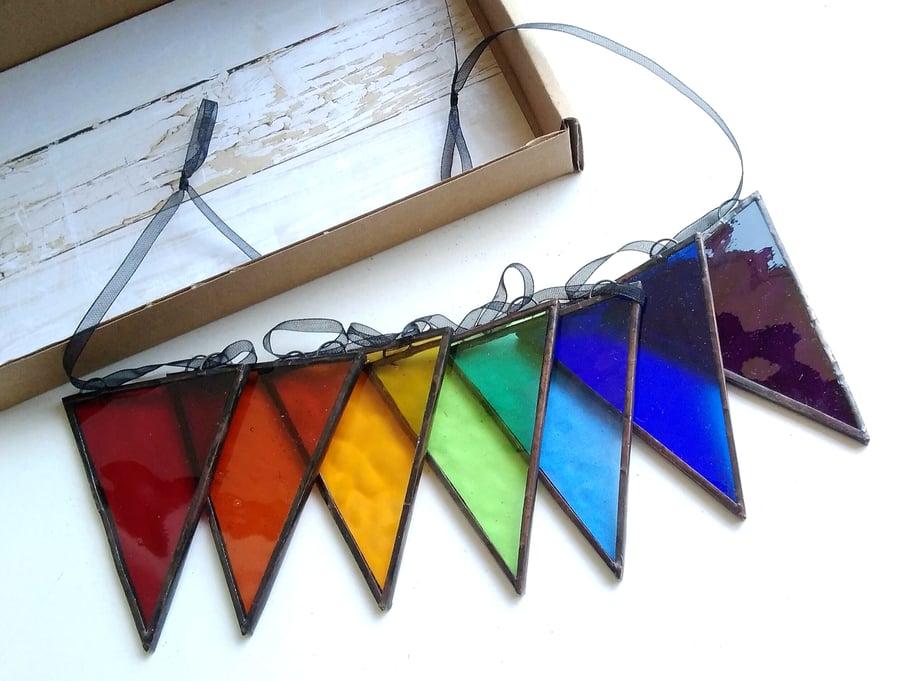 Stained Glass Bunting - Rainbow