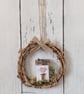 Handmade Wooden Cottage Wreath Hanging Home Decor  - Image 4