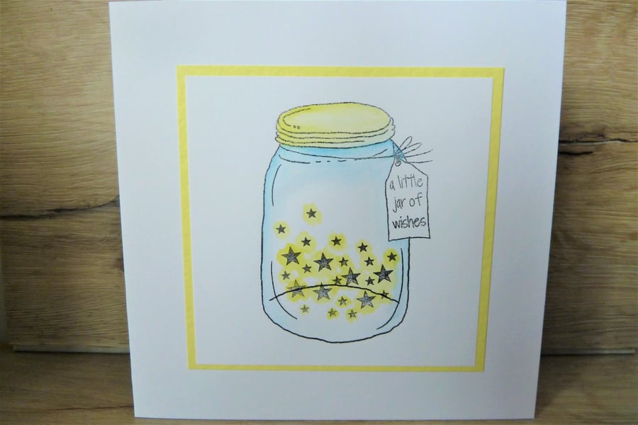 A little jar of wishes, handmade card