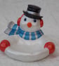 White Ceramic Xmas Christmas Snowman Decorative Table Ornament Decoration. - Image 1