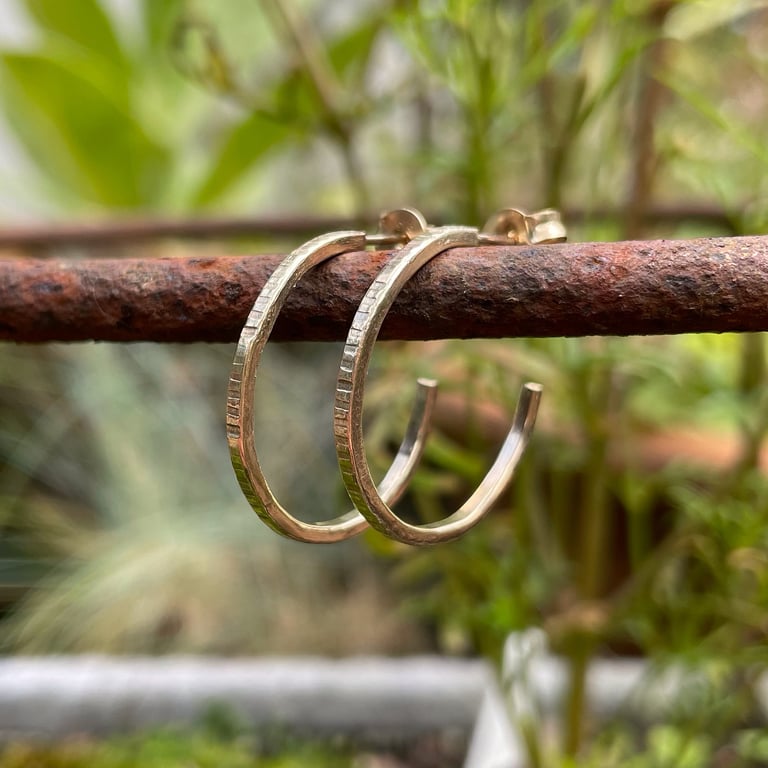 9ct gold hoop stud earrings