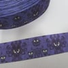 Purple Gothic Halloween Skull Skeleton ghost 2.5cm Grosgrain Ribbon x 1 metre