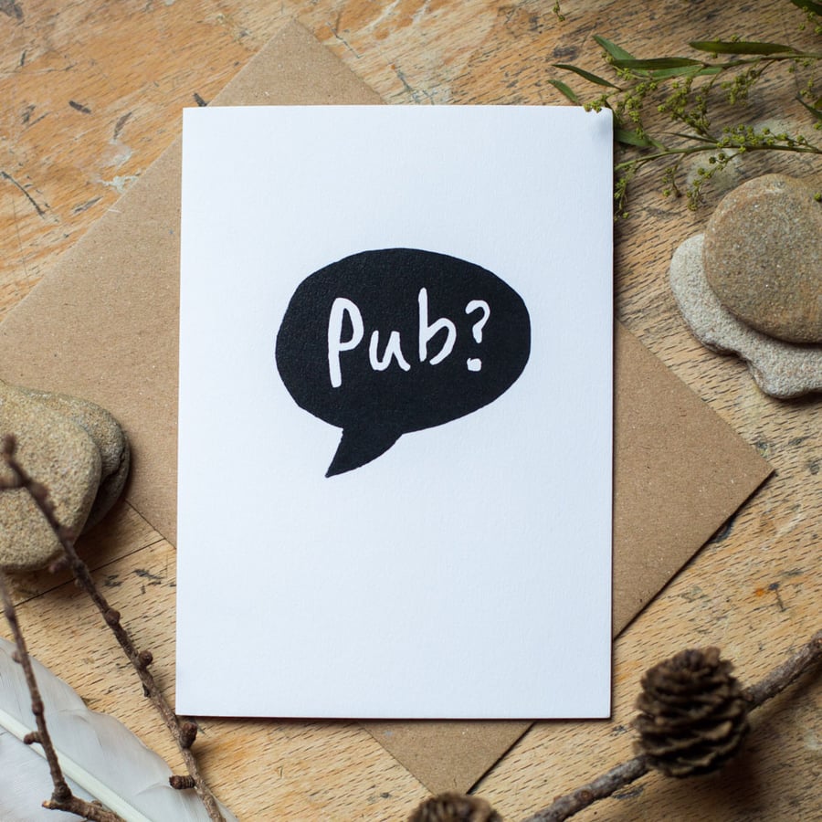 Pub?  - Blank Greetings Card