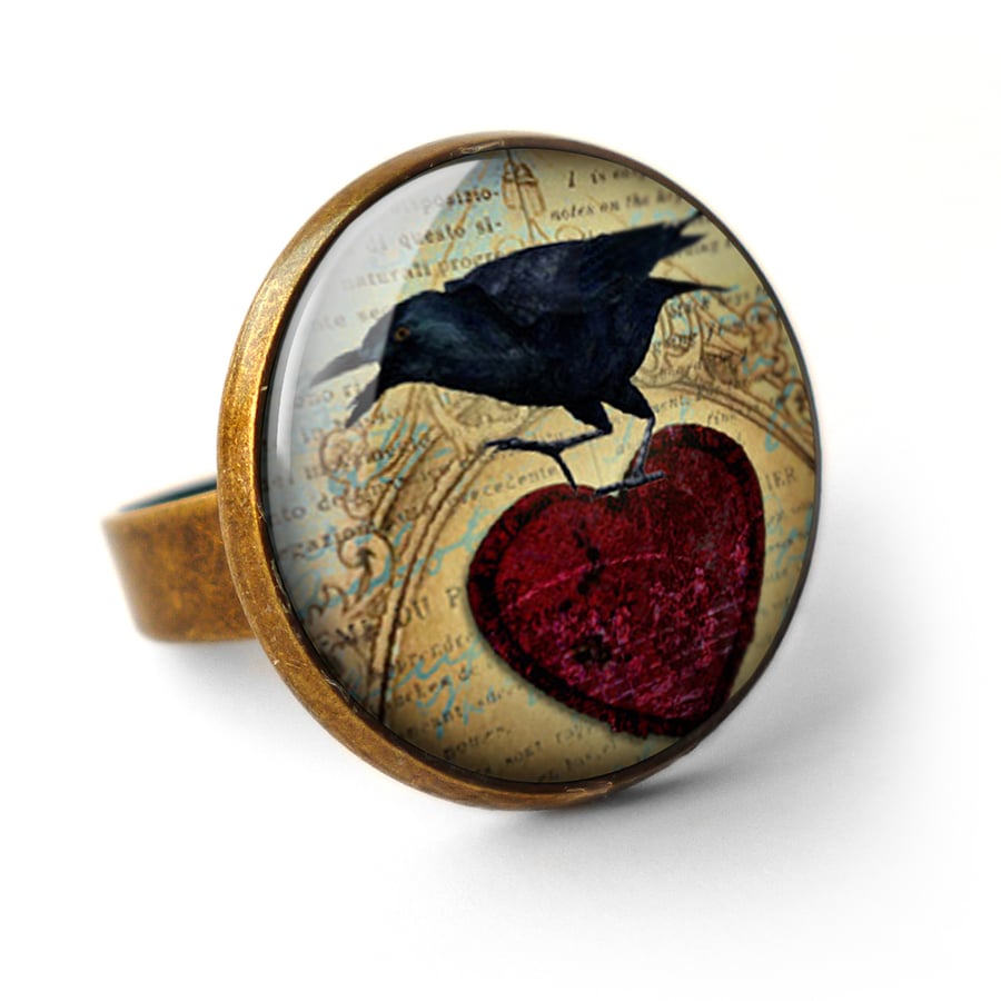 Raven and Red Heart No.1 Ring (RR06)