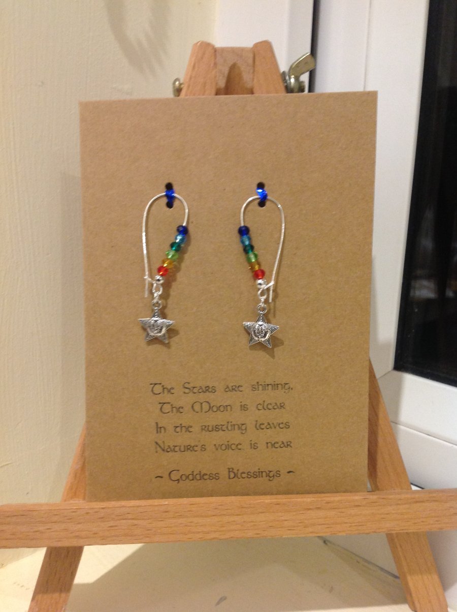 Greetings card with earrings attached