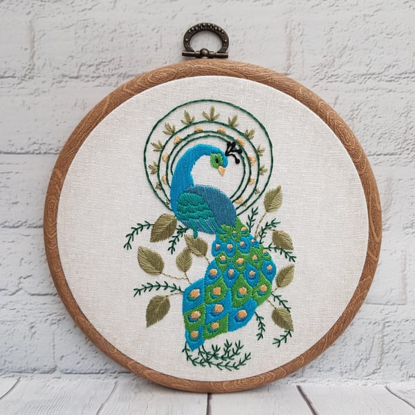 Peacock Embroidery, Peacock Gift, Nature Embroidery