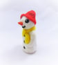 Red Hat Snowman, Needle felted Snowman, Felted Snowman Ornament, Cute Christmas  - Image 2