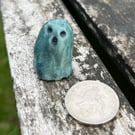 Tiny Blue Cermaic Ghost