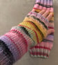 Hand Knitted Striped Fingerless Wrist Warmers - Image 4