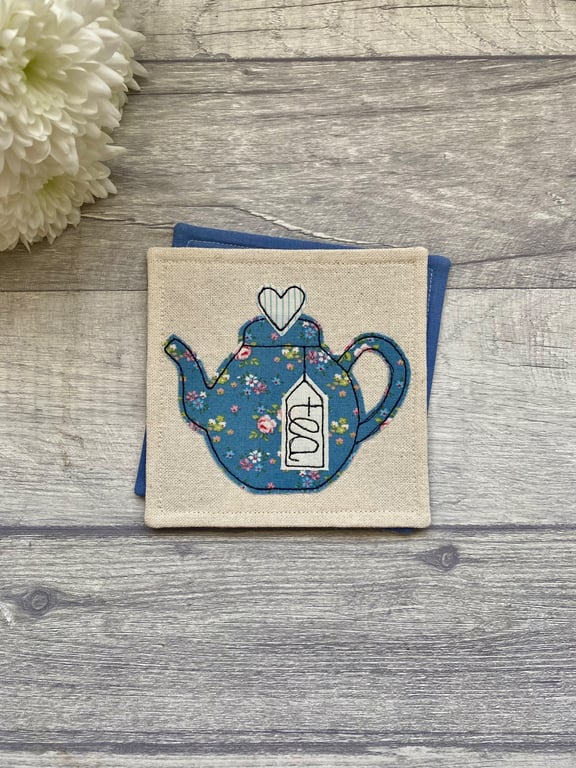 Teapot coaster, floral coaster