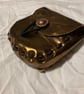 Pouch: Bronze coloured Leather Medieval Style W Red Shield Closure FREE SHIP - Image 3