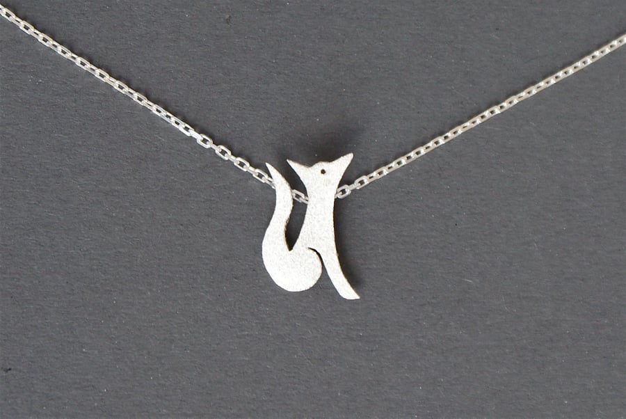 Edge of the woods tiny fox necklace