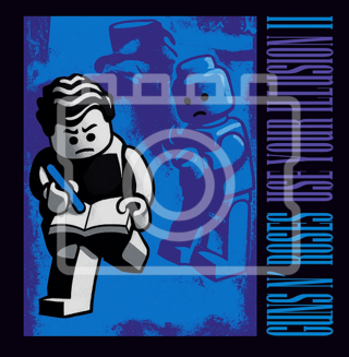 LEGO-Inspired Guns N’ Roses – Use Your Illusion II 5x5" Mounted Print