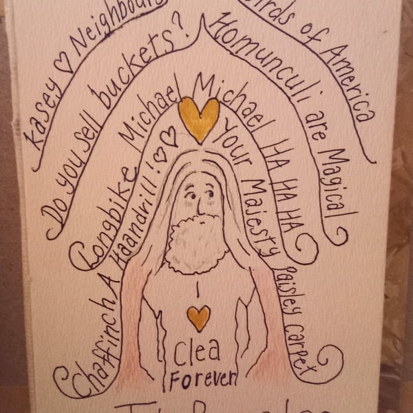 Small Prophets inspired original drawing 4 by 6 inches Michael Sleep 