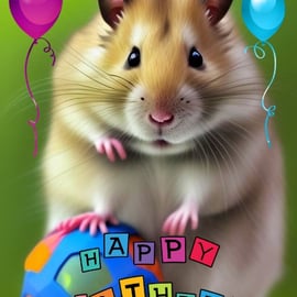 Happy Birthday Cute Hamster Card 