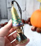 Fox silhouette tree decoration. Pyrography hanging toadstool gift. - Image 3