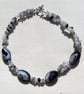 SALE Black Agate & Quartz Gemstone Chunky Statement Necklace "Black Rumba" - Image 7