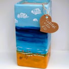Hand-Painted Ceramic Coastal Vase