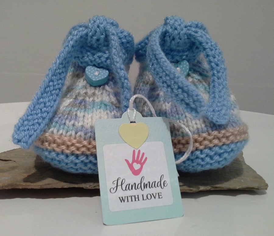 Baby Boy's Tie Booties  6 -9 months size